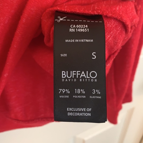 David Bitton BUFFALO Red Hearts Sweater Shirt Size Medium left - Picture 7 of 8